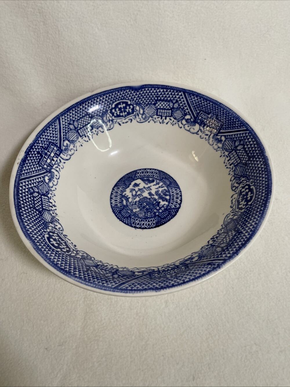 9 Inch Blue Willow Ware Vegetable Bowl by ROYAL China (USA) Sm Chip. See